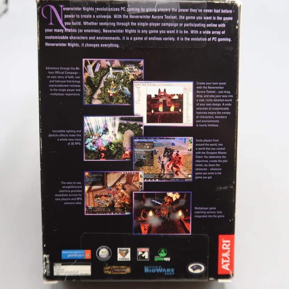 Neverwinter Nights Big Box PC CD-ROM Video Game  RPG BioWare Cloth Map
